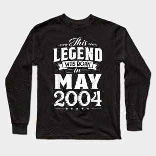 Born In May 2004 Retro Vintage 16 Year Old Bday Gift Long Sleeve T-Shirt